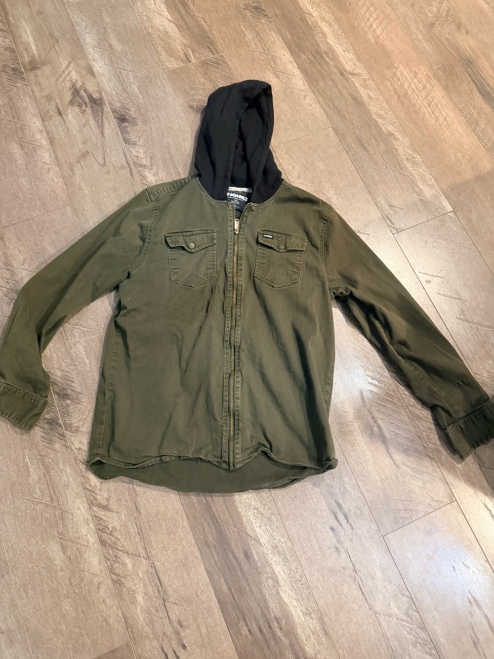 Tony Hawk Olive Green Jacket with Black Hood